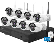 Kit Videosorveglianza 10 canali 8 telecamere WiFi Nivian NVR  3 Mp 1 Hard Disk App e Software Eseecloud