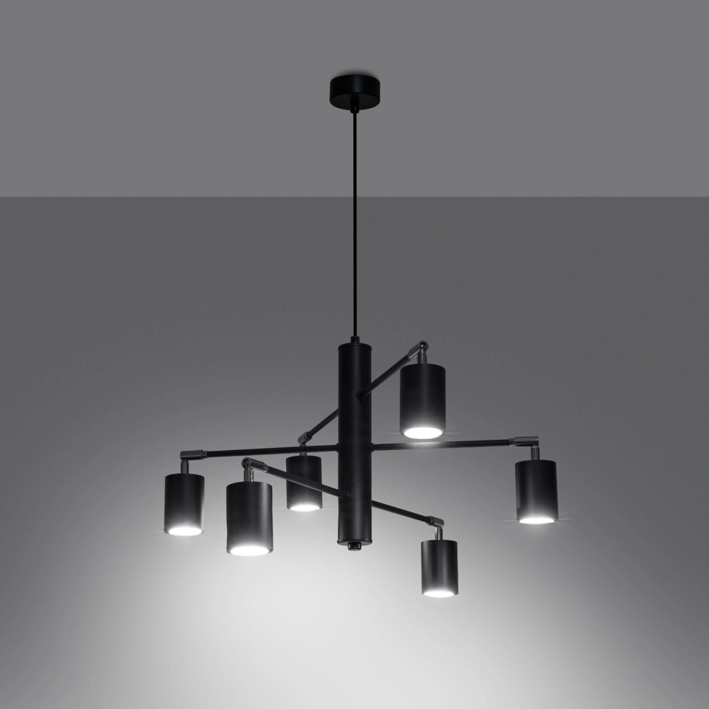 Lampada a sospensione nera FJELLO 6xGU10 Pure Lume