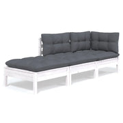 Set Divani da Giardino 3 pz | Set Salotto da Giardino con Cuscini Legno Massello di Pino