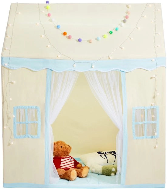 Tenda per Bambini da 1 a 5 Anni, con Tappeto e Lampada, Rami, per Interno e Esterno, Ragazzi e Ragazze, Beige Castello di Gioco