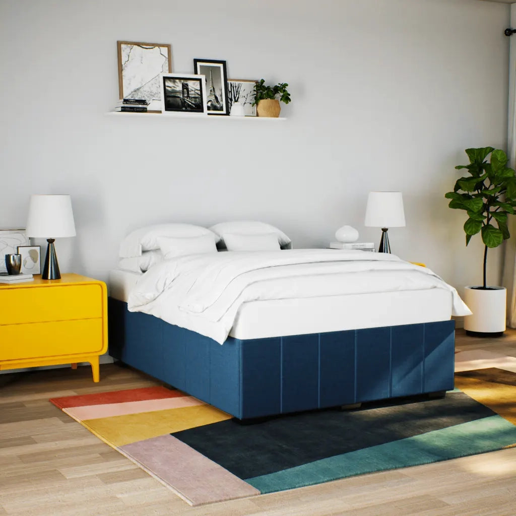 Giroletto senza Materasso-Struttura Letto Blu 140x190 cm in Tessuto 640851