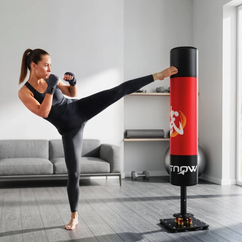 Sacco da boxe autoportante da 156 cm, con 12 ventose, ammortizzante, per adulti e ragazzi