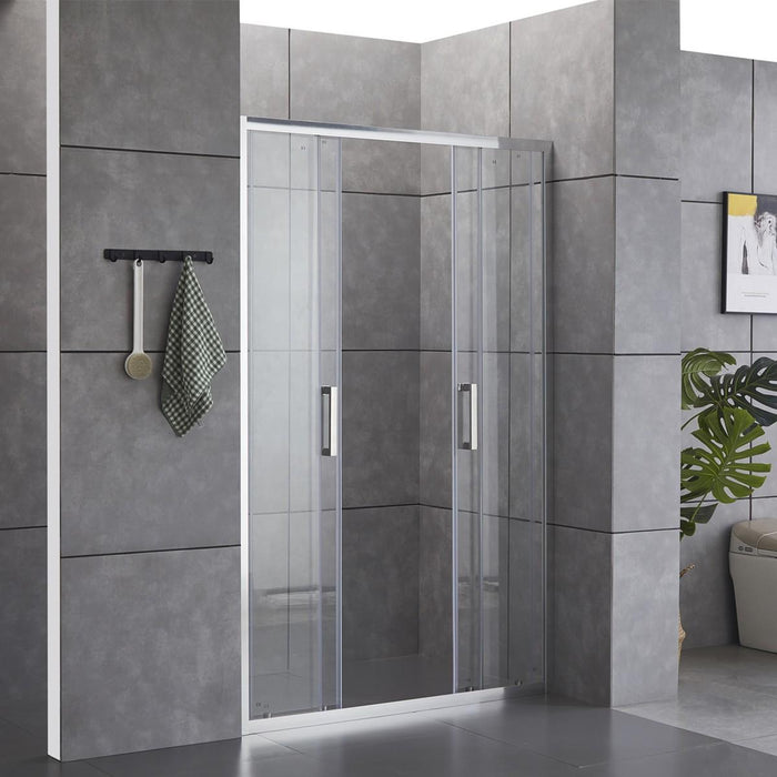 Porta Parete Doccia 160 cm 2 Ante Scorrevoli in Cristallo Trasparente 6mm H190 Bonussi Giuly
