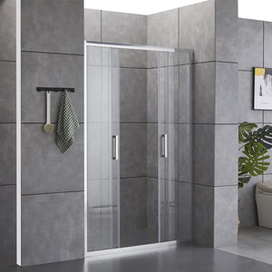 Porta Parete Doccia 140 cm 2 Ante Scorrevoli in Cristallo Trasparente 6mm H195 Bonussi Giuly