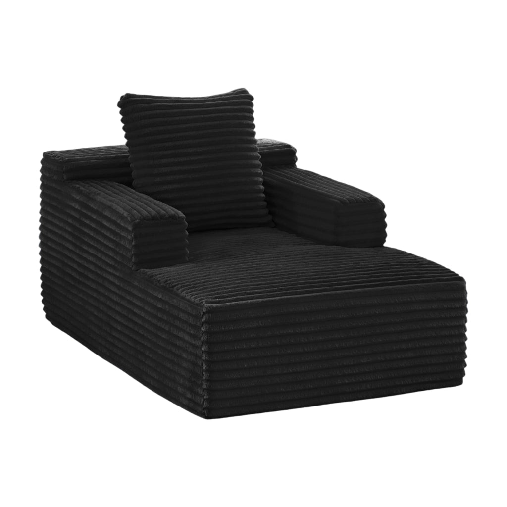 DIVANO Chaise longue in velluto a coste nero