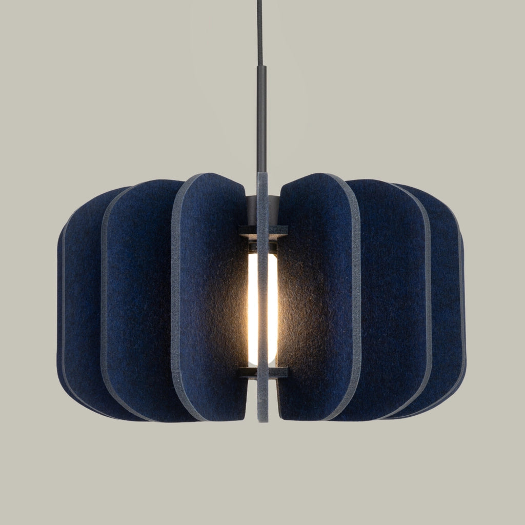 Lampada a sospensione BARDEO in feltro blu Ø45 E27 15W Pure Lume