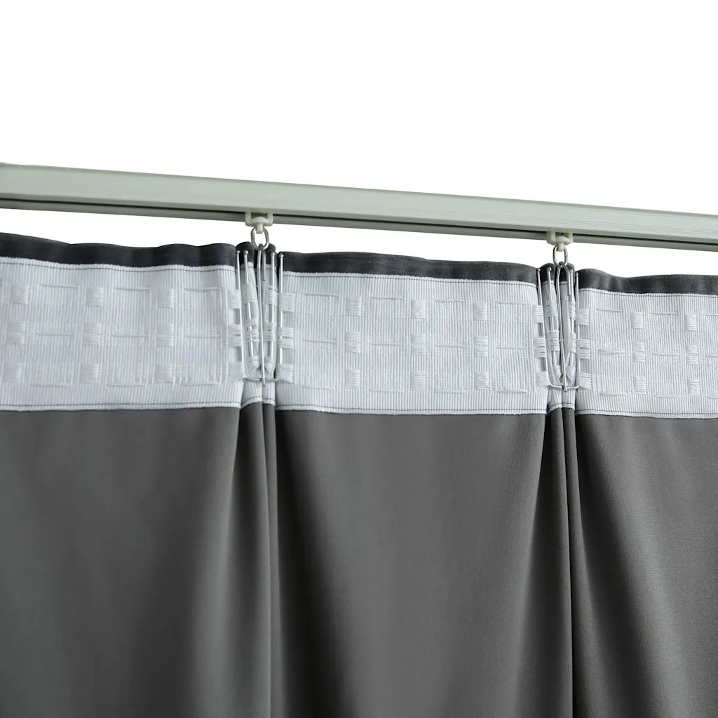 Tende Oscuranti con Ganci 2 pz Antracite in Velluto 140x175 cm