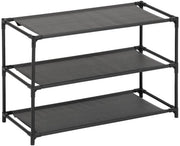 Raccoglitore di scarpe in plastica - 57 x 25 cm - Nero