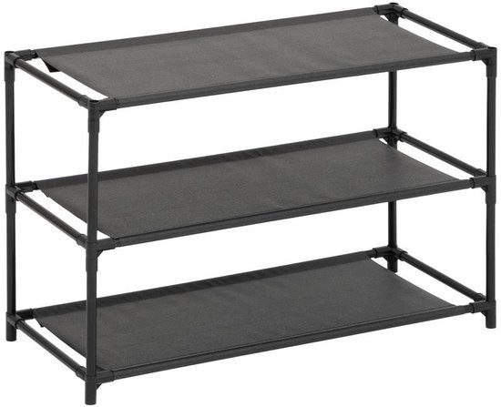 Raccoglitore di scarpe in plastica - 57 x 25 cm - Nero
