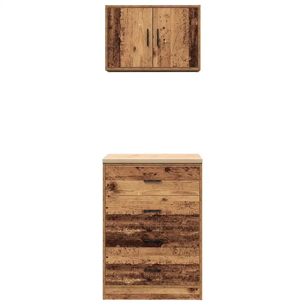 Armadi da Garage 2 pz Legno Antico in Legno Multistrato 3328339
