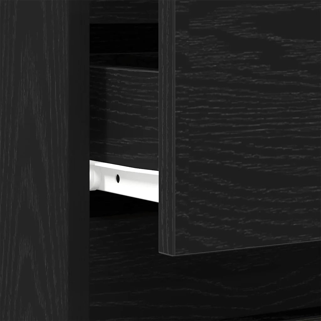 Comodino | Armadio da Notte | Mobiletto da notte Rovere Nero 40 x 35 x 50 cm Legno multistrato