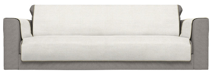 Copridivano con Copri Braccioli Seduta 60 cm in Poliestere Panna