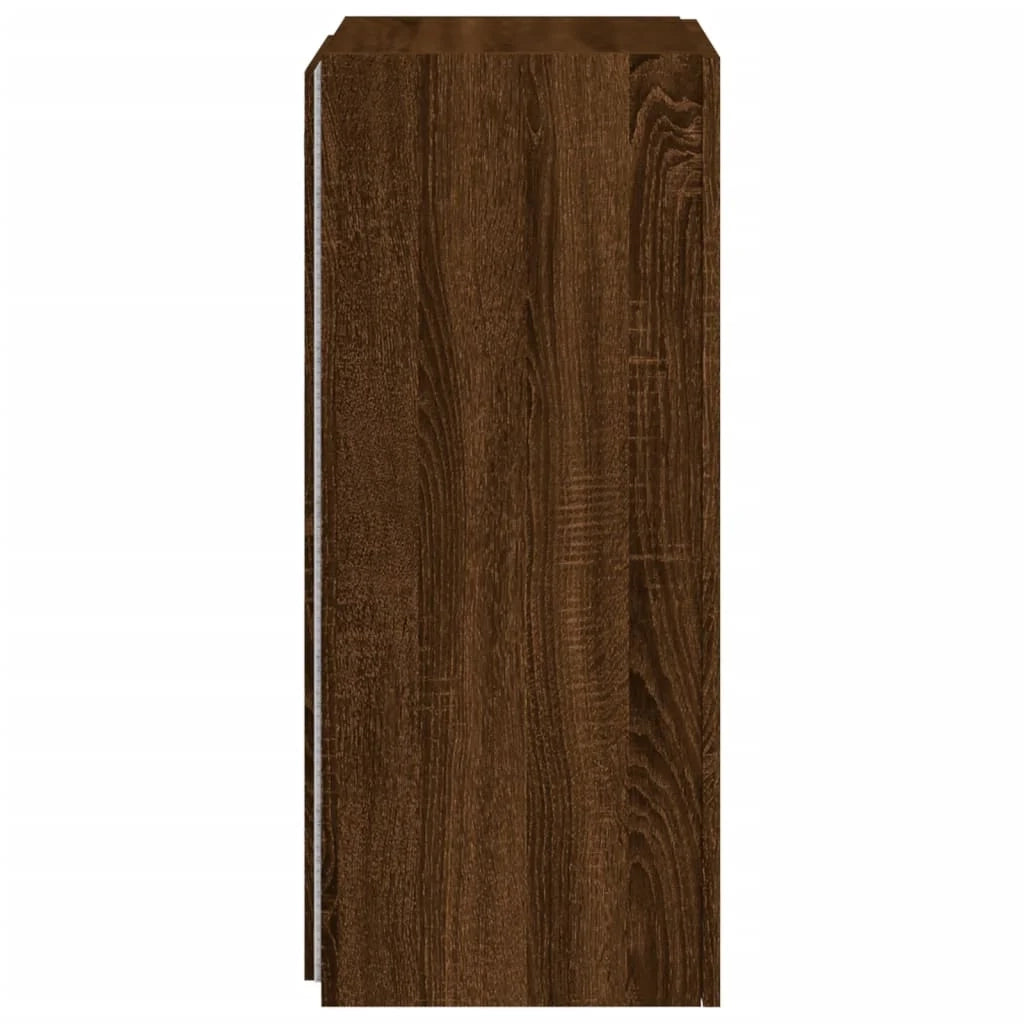 Mobile TV multimediale scaffale TV credenza mobile TV sala da pranzo soggiorno parete attrezzata per camera da letto con luci LED rovere 40,5 x 35 x 80 cm marrone 02_0027950