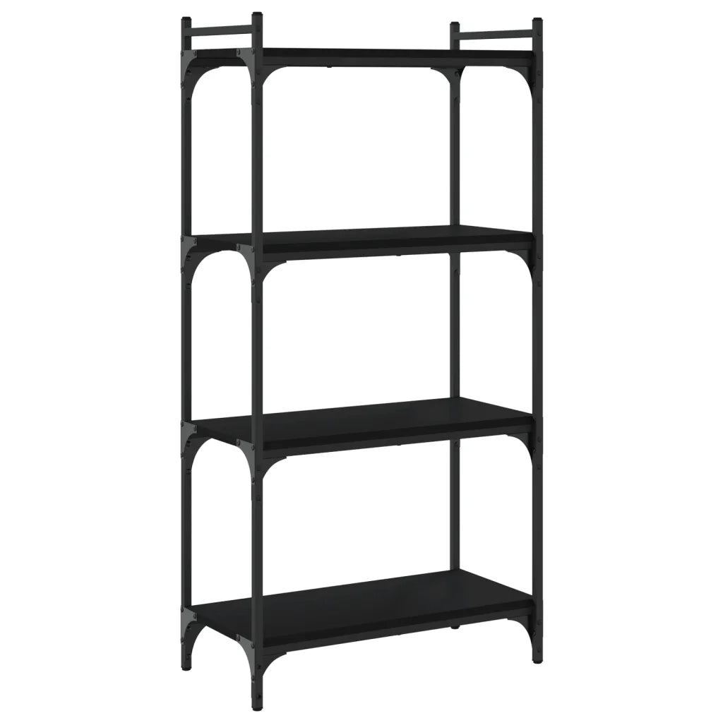Libreria a 4 Ripiani Nera 60x30x120 cm in Legno Multistratocod mxl 132493