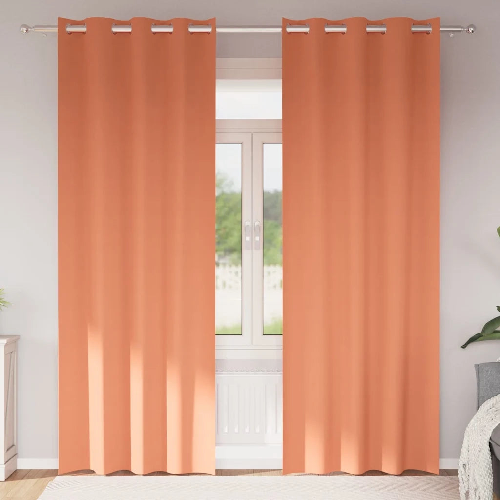 Tende Blackout con Anelli 2 pz Terracotta 245 x 140 cm 4107416