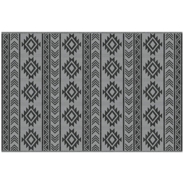 Tappeto Moderno 182x274 cm in Polipropilene Nero e Grigio