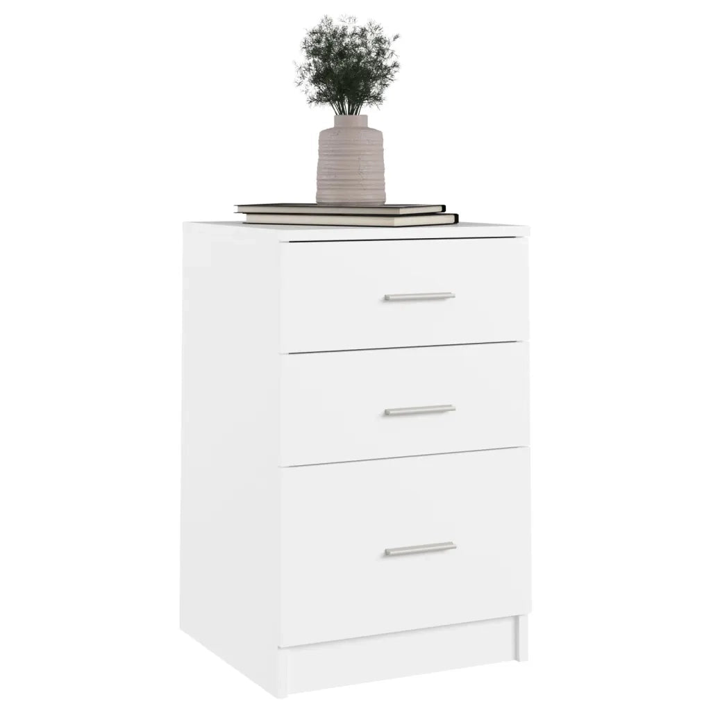 Comodino Bianco 40x40x63 cm in Legno Multistrato cod mxl 31303