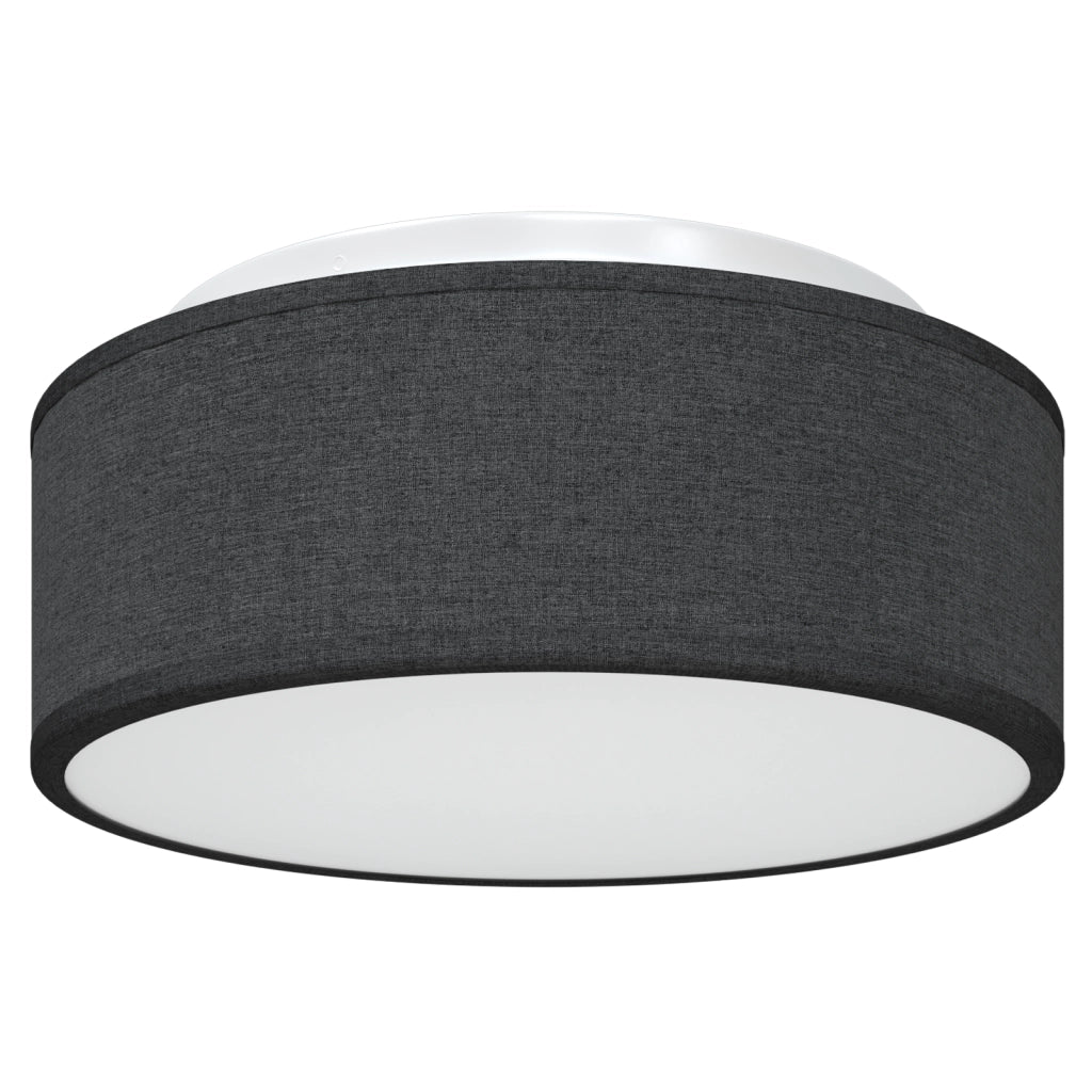Lampada da soffitto  Flush Mount Nera Ã˜ 30 cm in Tessuto con attacco E27