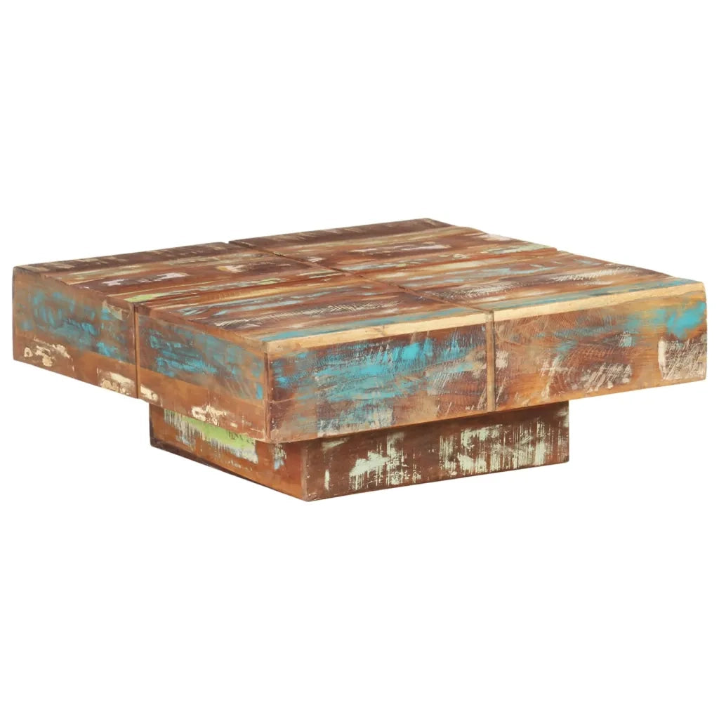 Tavolino da Salotto 80x80x28 cm in Legno Massello di Recupero 323594
