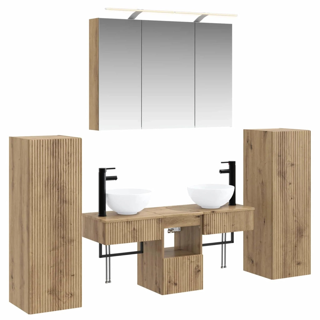 Set di mobili per il bagno 6 pcs Rovere Artigianale 3407118