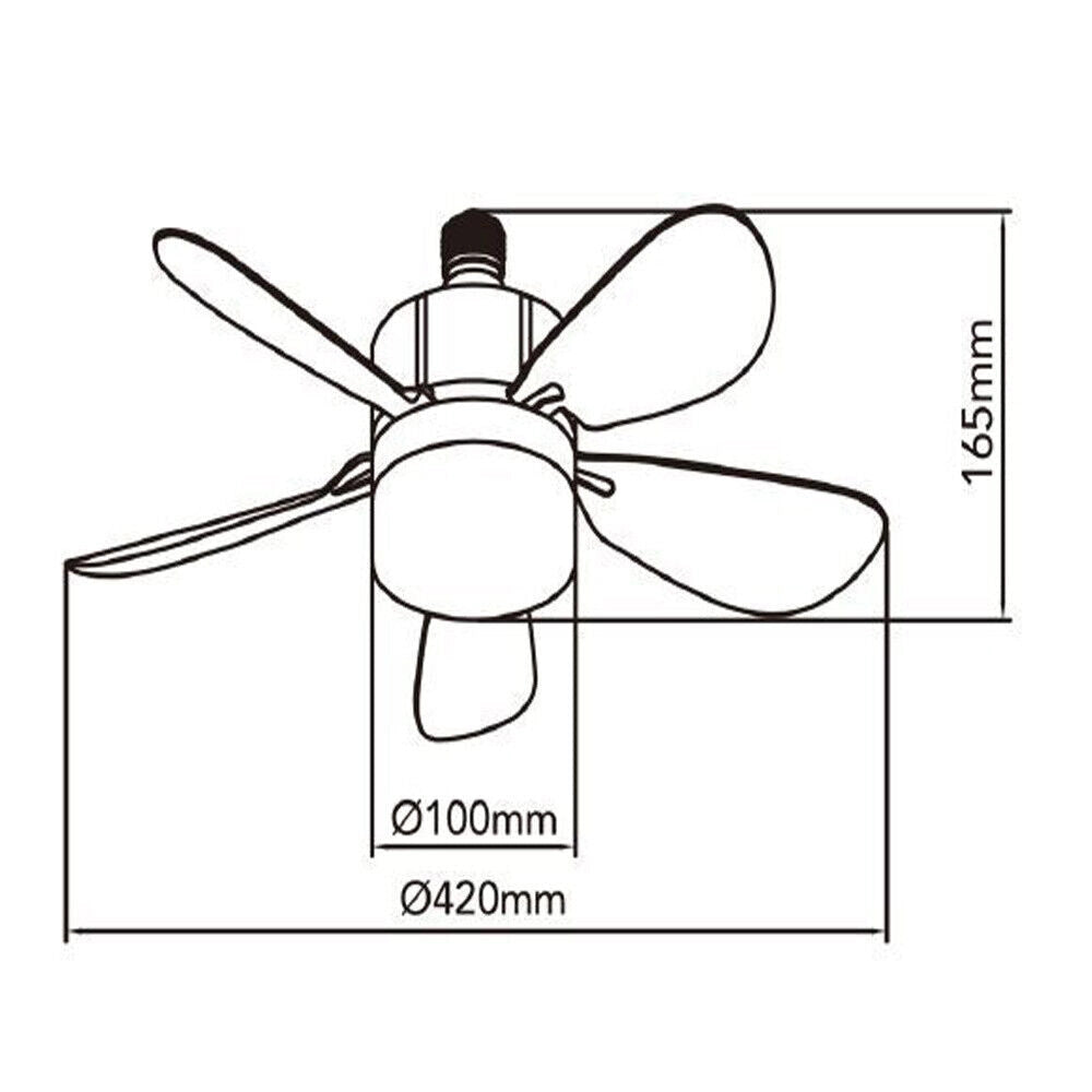 Lampadina LED E27 con Ventilatore e Telecomando 19W + 9W, Dimmerabile, 3 Temperature Colore 3000K 4000K 6500K, 1000 Lumen, Attacco E27
