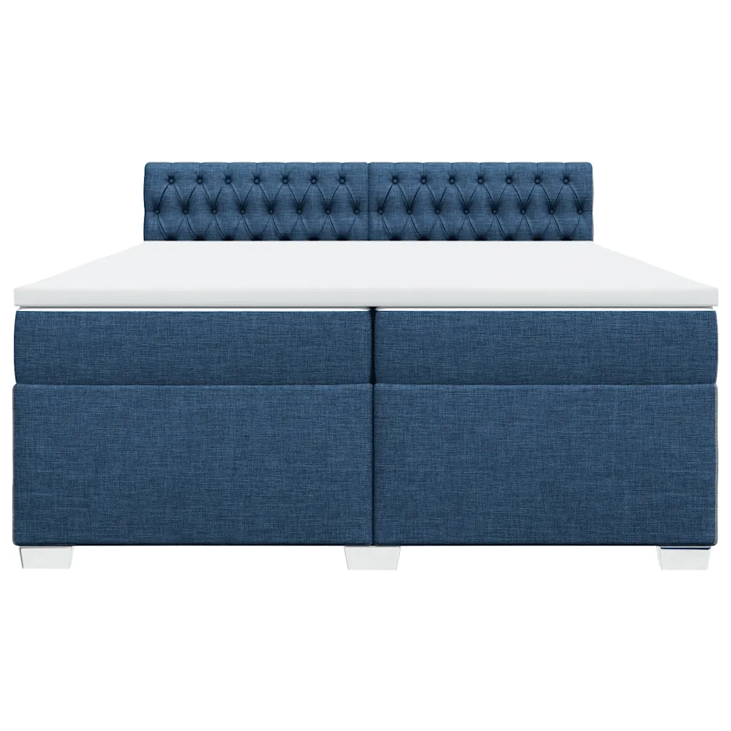 Giroletto a Molle con Materasso Blu 200x200 cm in Tessuto