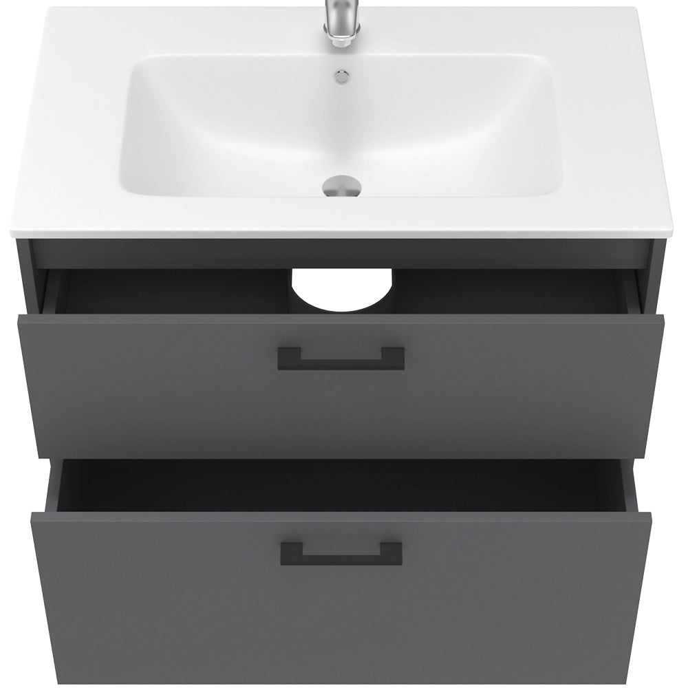 Vicco Set di mobili da bagno Antracite 80 x 61.5 cm con lavabo