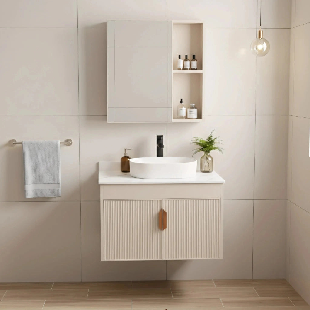 Set Di Mobili Da Bagno Con Top Modo 60cm Beige