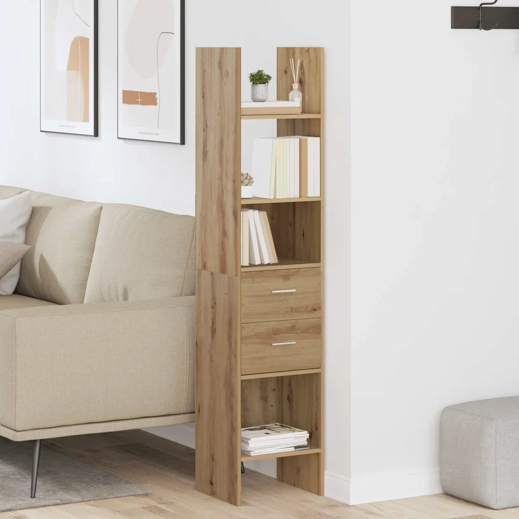 vidaXL Armadio per Libri rovere artigianale 40 x 35 x 180 cm