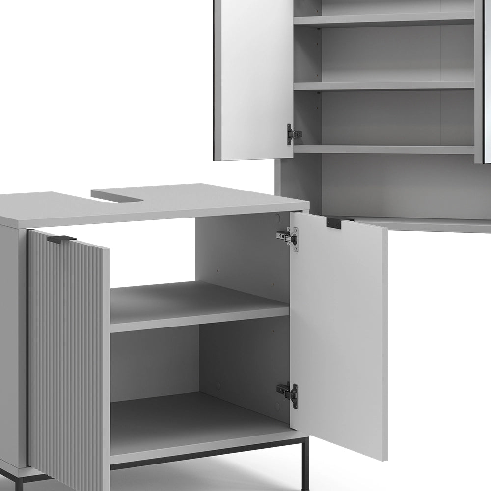 Vicco Set di mobili da bagno Grigio 2 parti