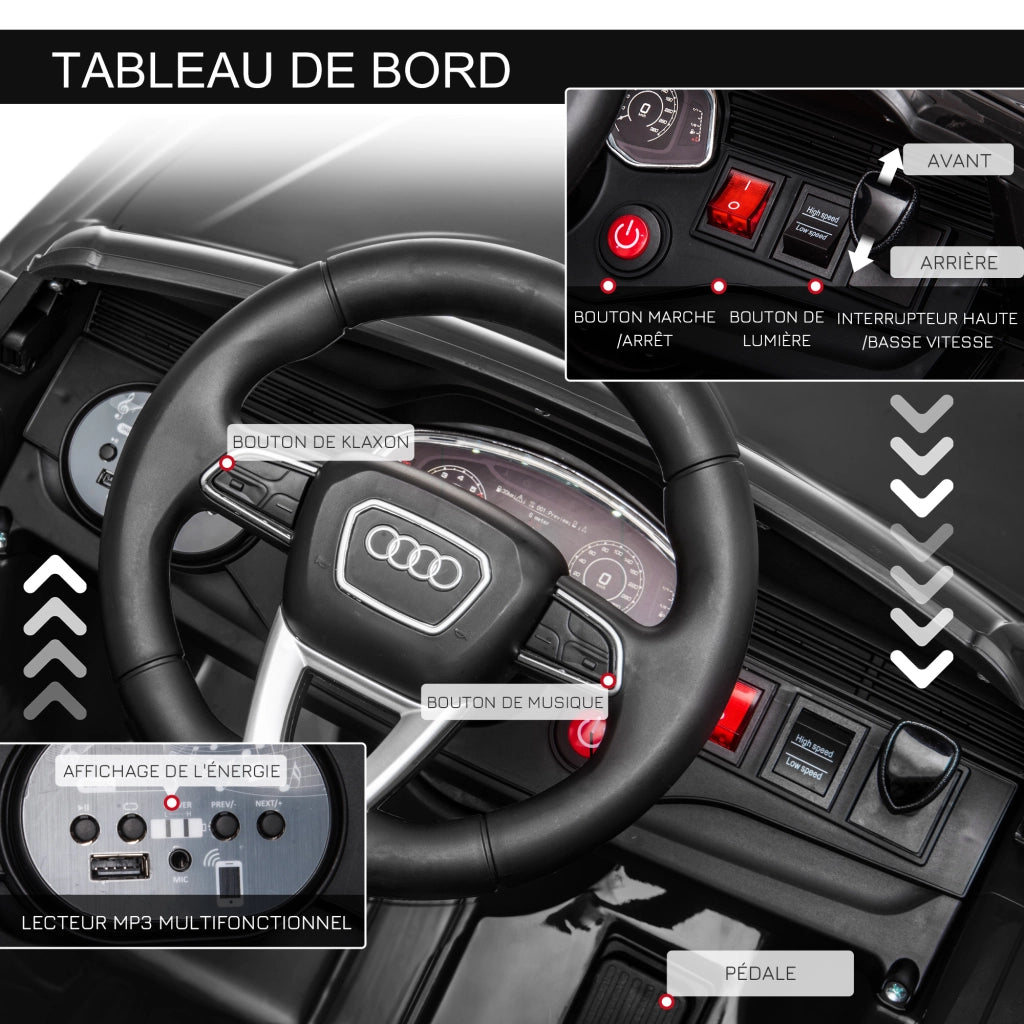 Auto elettrica per bambini Audi RS Q8 ¨C zephmum ¨C Nero