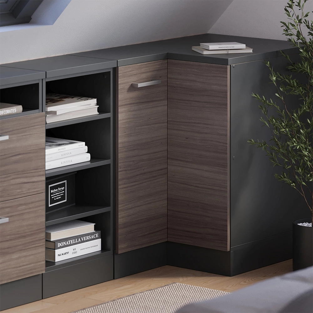 Mobile cucina angolare per sottotetto R-Line Grigio nobile/Antracite 75.6 cm con 1 porta, carcassa dell’armadio profondità 60 cm Vicco