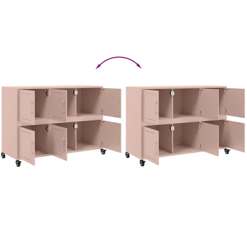 Credenza | Madia | Buffet da pranzo | Armadio da pranzo Rosa 100,5x39x72 cm in Acciaio