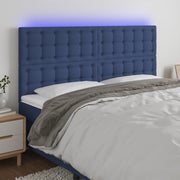 Testiera a LED-Testata con LED Blu 160x5x118/128 cm in Tessuto 854542