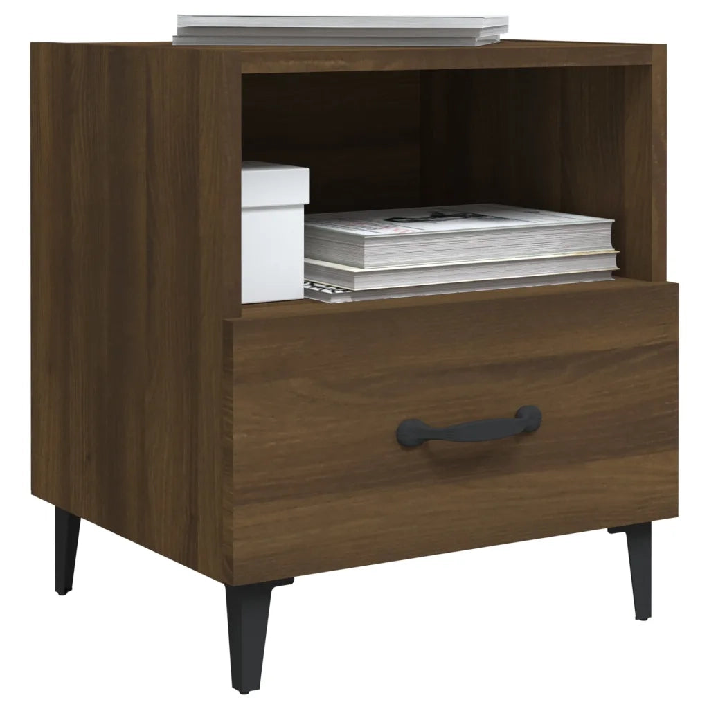 Comodini 2 pz Rovere Marrone in Legno Multistrato cod mxl 30054