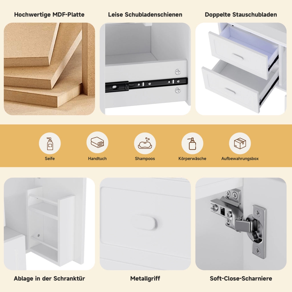 Mobile lavabo sospeso 76x46x51 cm con LED sensore radar