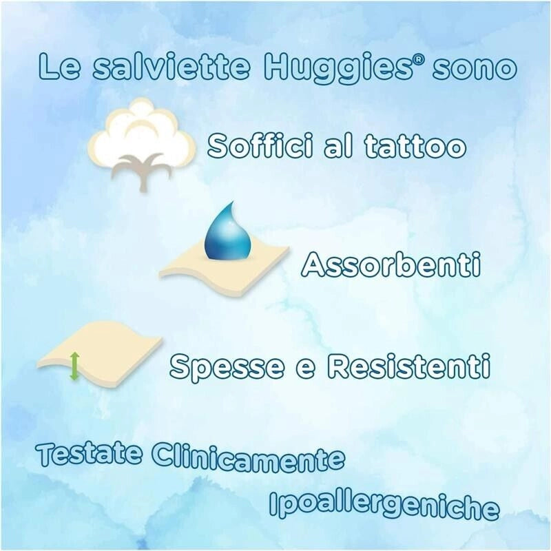 HUGGIES UNISTAR SALVIETTE UMIDIFICATE PER BAMBINI 56 SALVIETTE PER OGNI UTILIZZO