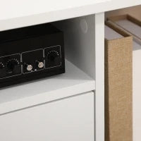 Mobile Porta TV Fino a 42" con Armadietto e Ripiani Aperti in Legno, 120x30x41cm