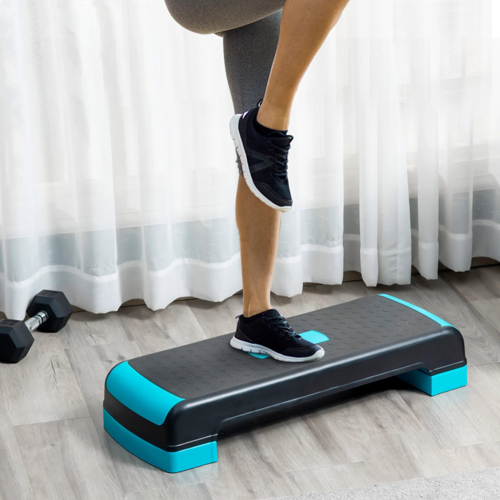 Step Plataforma Regolabile per Sport e Fitness ¨C Zephmum ¨C Blu e Nero 78x28x20 cm