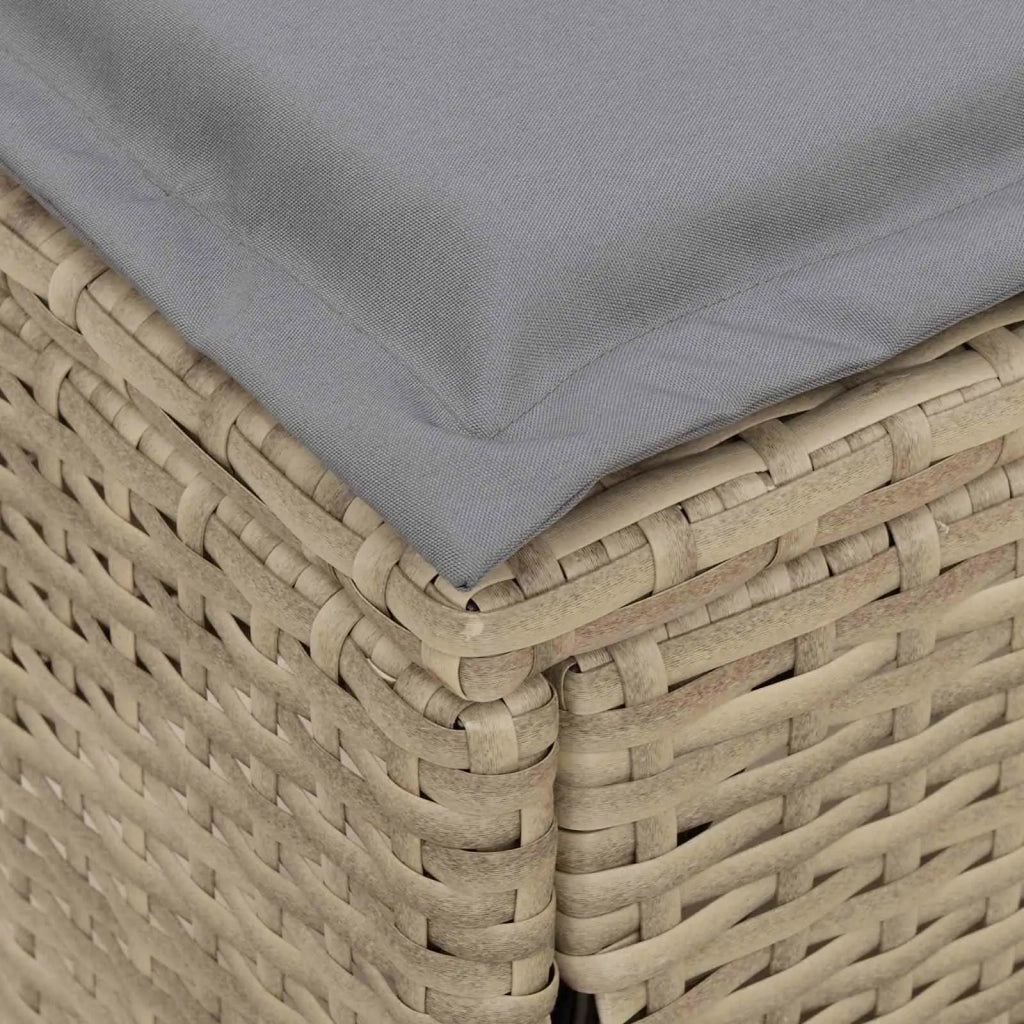 Sedia da giardino-Poggiapiedi da Giardino Beige e Grigio Chiaro 80 x 38 x 42 cm