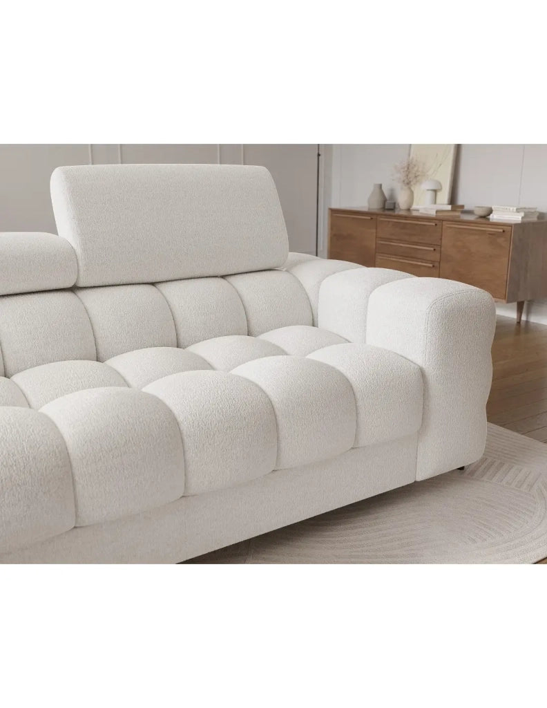 Divano angolare sinistro convertibile Bianco dall'aspetto contemporaneo 285x99x181cm FILTRO