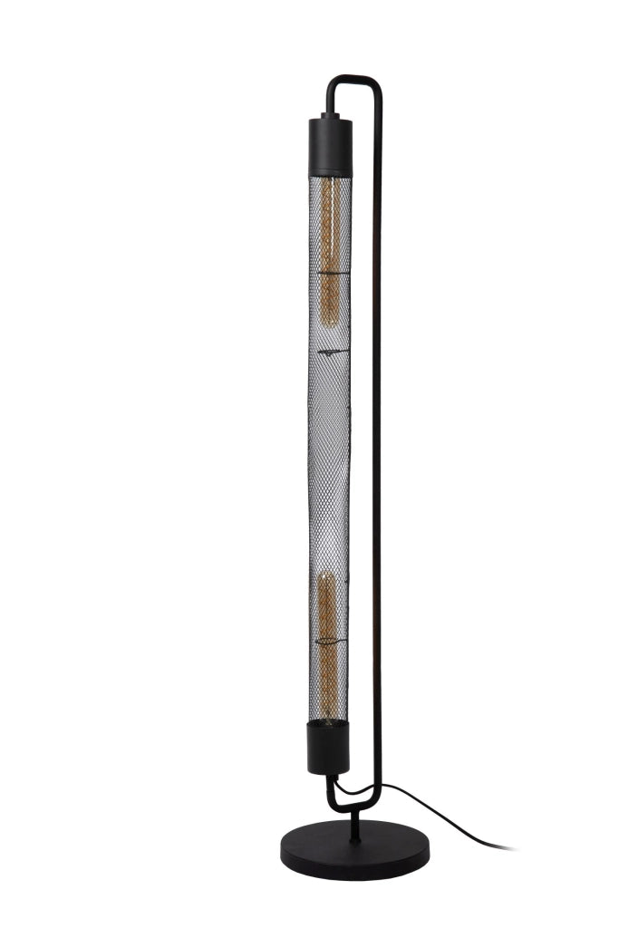 Lampada da terra loft nera in metallo 2xE27 CALIXT Lucide