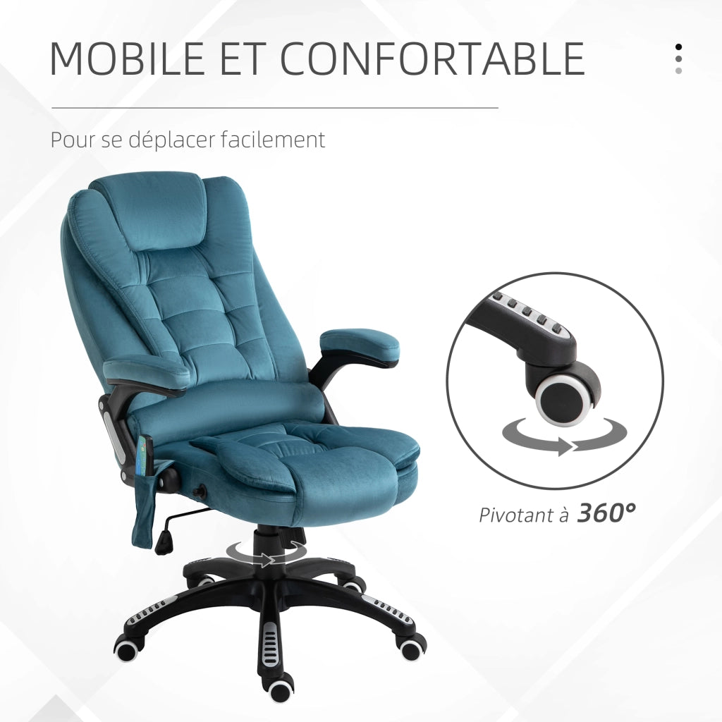 Sedia da ufficio ergonomica ¨C zephmum ¨C blu, tessuto, altezza regolabile