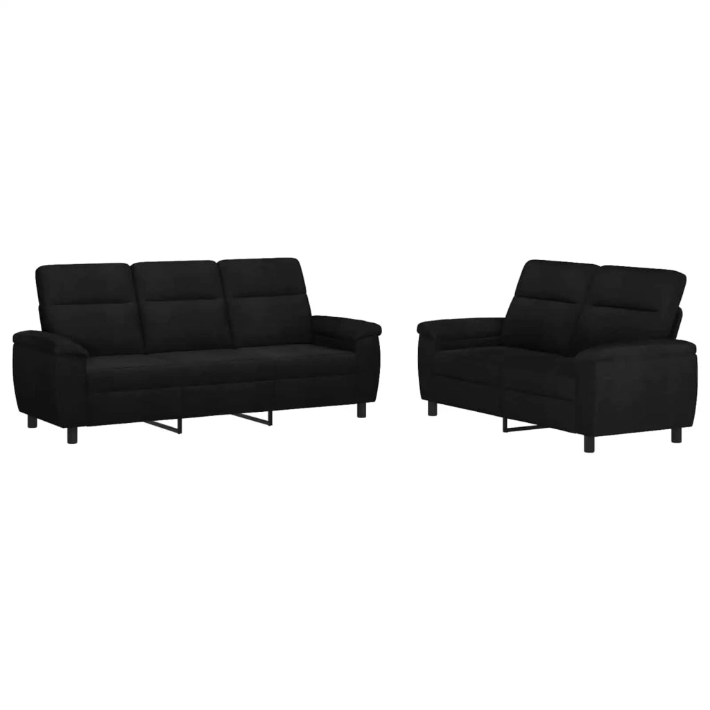 Set di divani 2 pcs Nero Tessuto 3430714