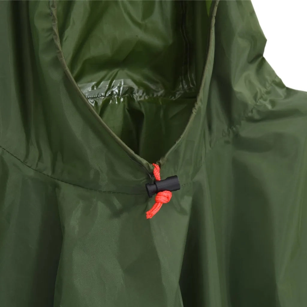 Poncho Antipioggia con Cappuccio Design 2 in 1 Verde 223x145 cm CFW5860355