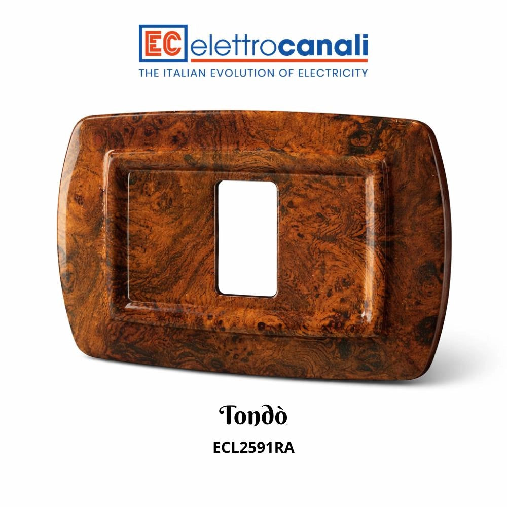 Placa elettrocanali tondò radica di varie modulazioni *** numero posti 1 posto, confezione 1