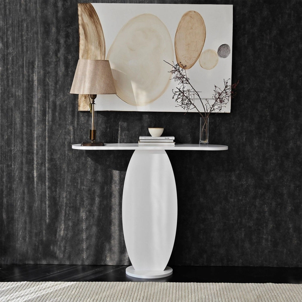 Ramacca, Consolle Colore Ripiano Bianco, 100x30x81h cm Bianco