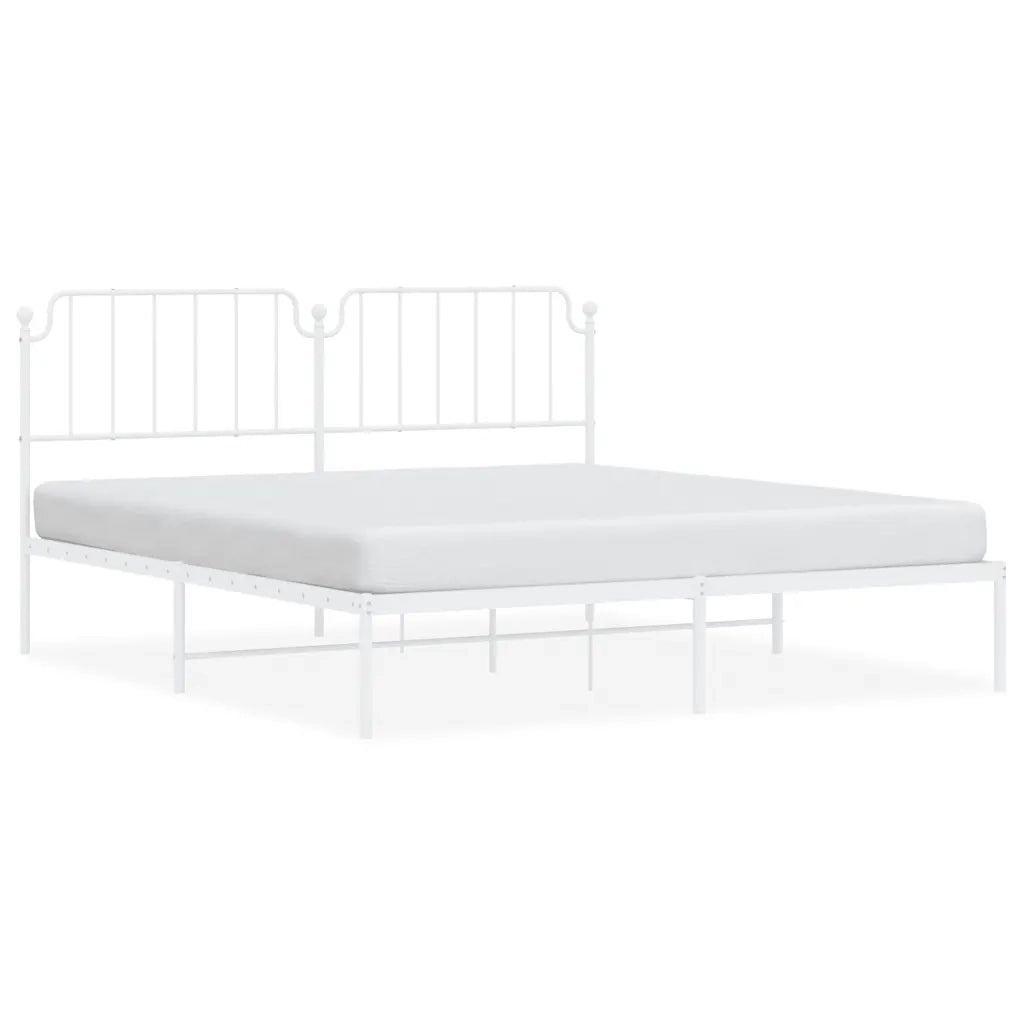 Giroletto con Testiera-Struttura Letto con testiera Metallo Bianco 183x213 cm 915095