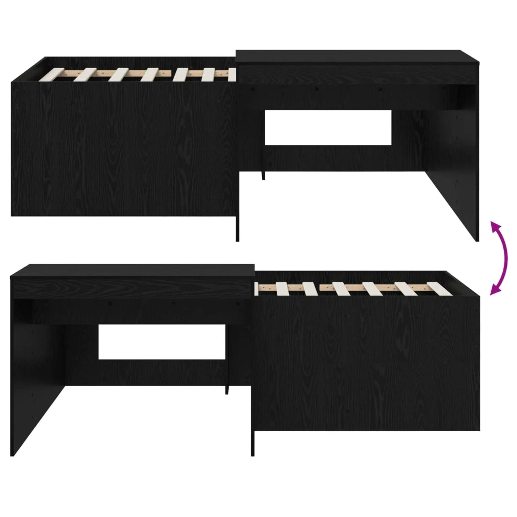 Letto alto per bambini con scrivania Nero 90 x 200 cm