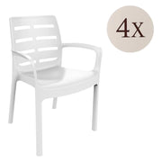 Excel, Sedia da Esterno 4 Sedie Made in Italy, Bianco